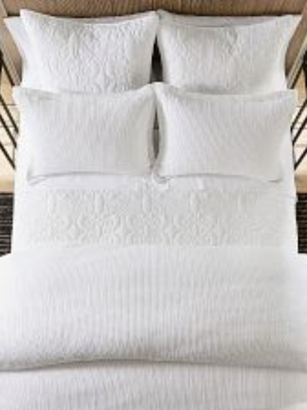 Pottery Barn Honeycomb Duvet Cover - White - Queen